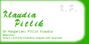 klaudia pitlik business card